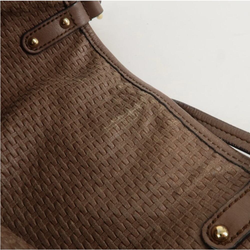 💎✨AUTHENTIC✨💎Ferragamo Gancini Leather Nylon Tote Bag Ivory Multicolor - Picture 12 of 15